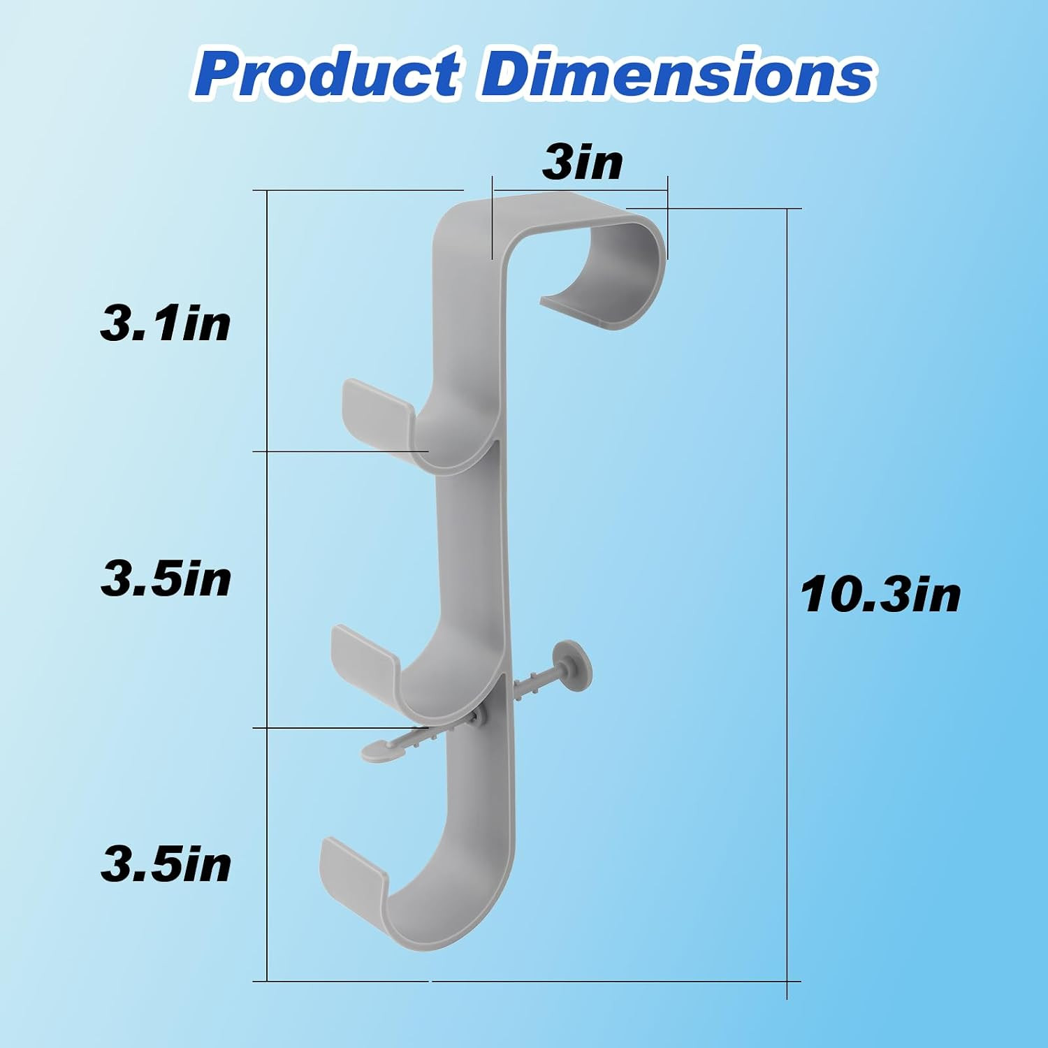 Adjustable 3-Hook Pool Pole Hanger – above Ground Pool Accessories for Skimmer,
