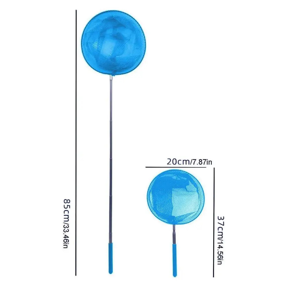 Pool Skimmer Net with Telescopic Pole Stainless Steel Fishing Nets Kids Outdoor