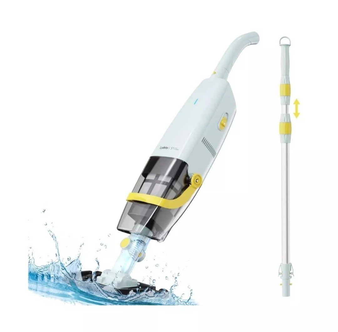 (2024 Upgraded) Lydsto Handheld Pool Vacuum with Telescopic Pole, Cordless Re…