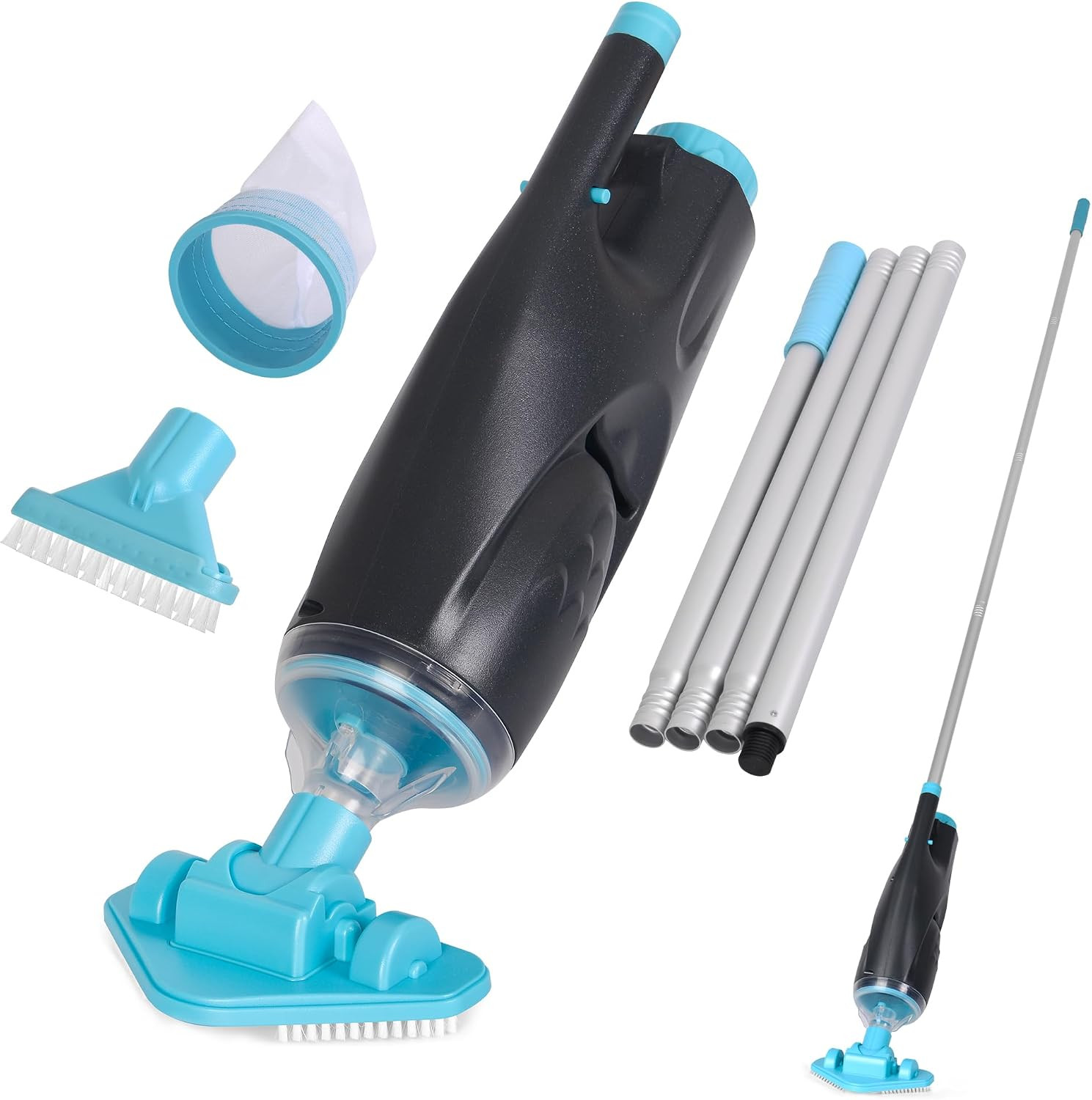 Cordless Handheld Pool Vacuum for Hot Tub Spa and Small Pools, Running Time up t