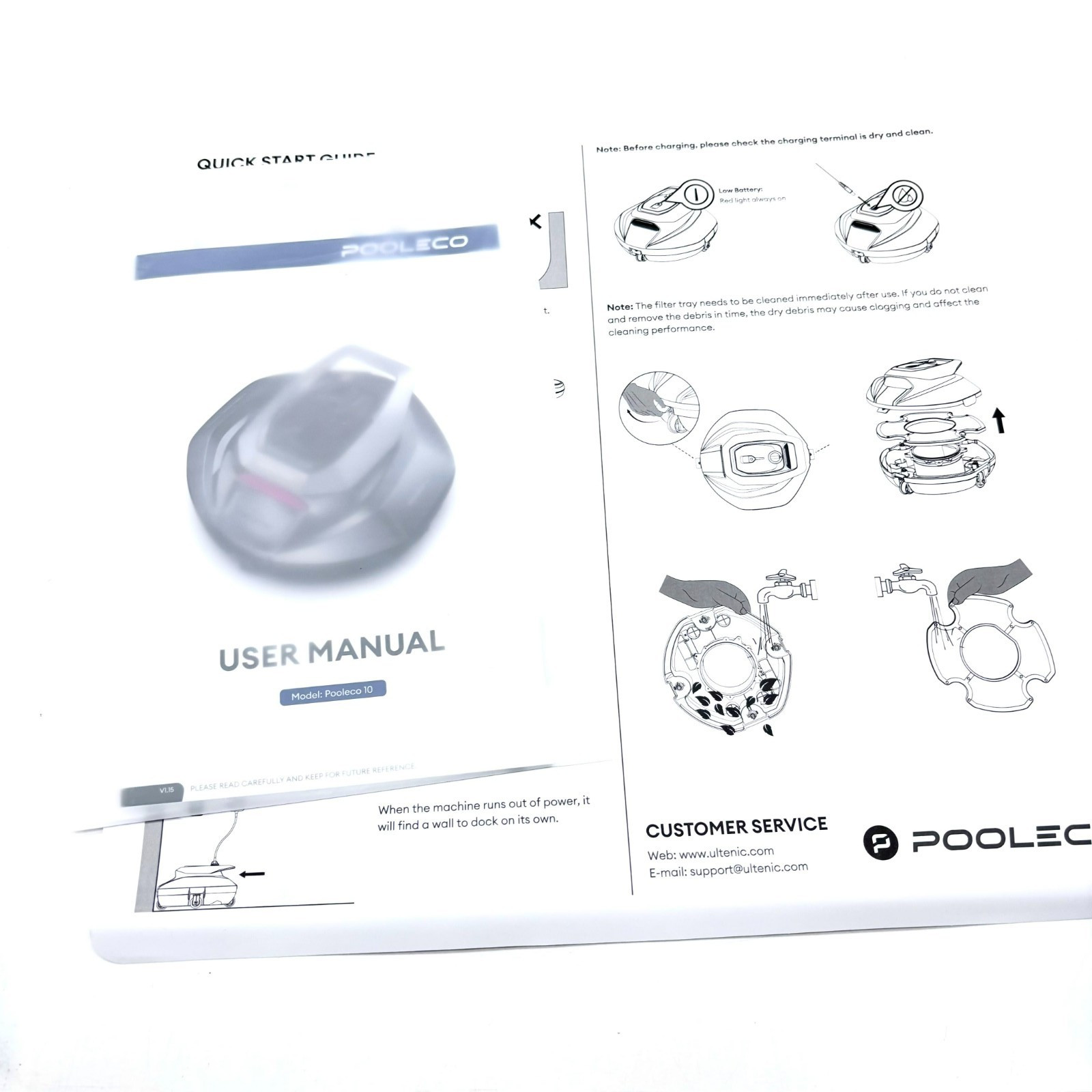 Pooleco Rechargeable Robotic Pool Cleaner w/ Cordless Design Model Pooleco 10