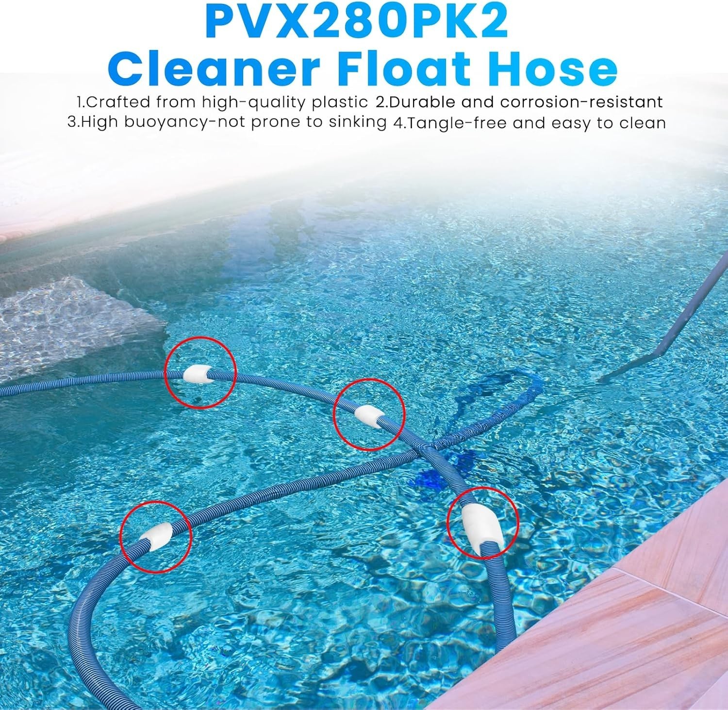 Lightweight Pool Cleaner Hose Floats (4 Pack) – Easy Installation & Reliability