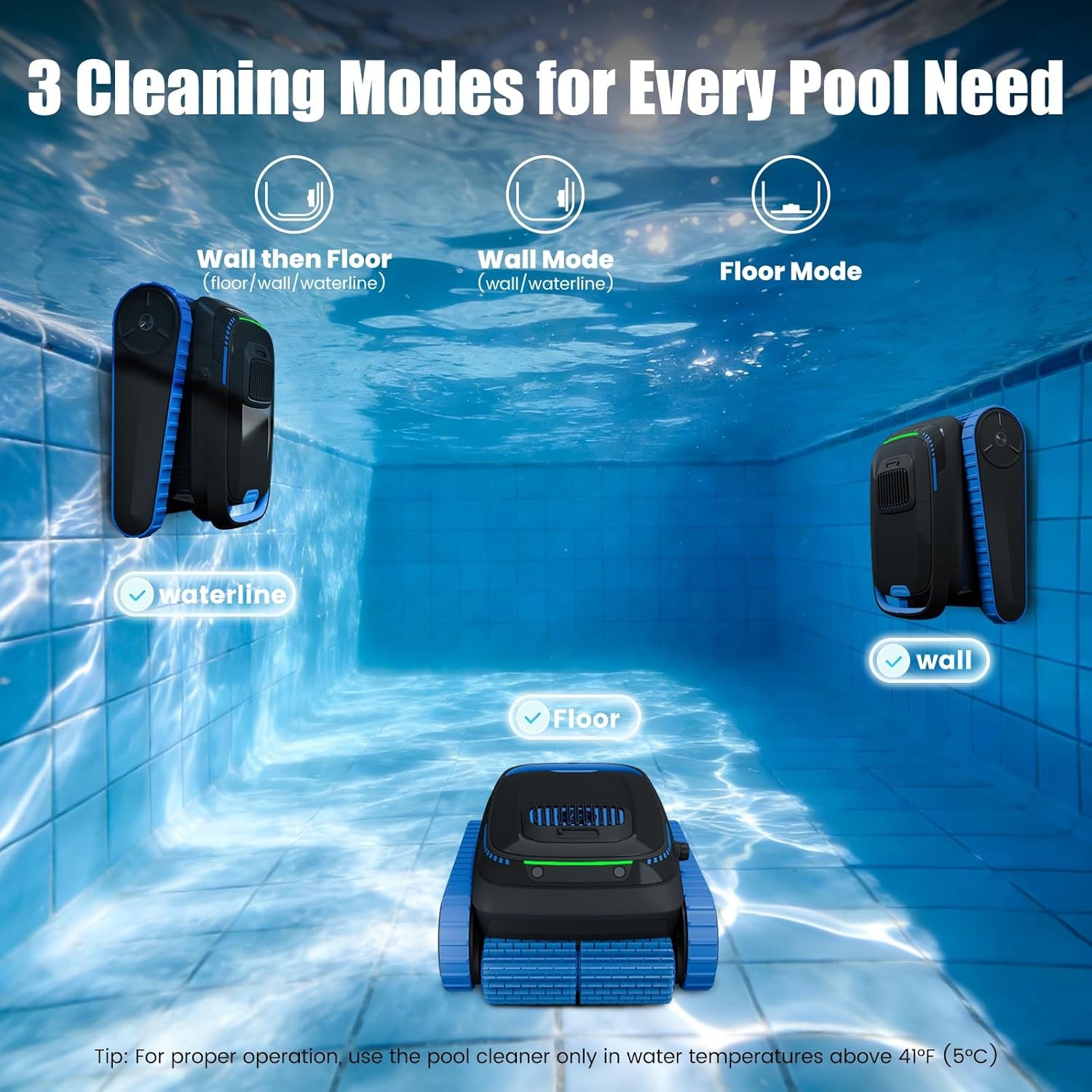 PC20 Cordless Pool Cleaner Automatic Robotic 5000GPH Suction