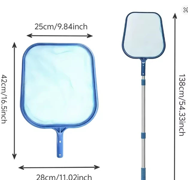 Heavy Duty Pool Skimmer Leaf Rake Net Cleaning Swimming Pool Fine Mesh Netting