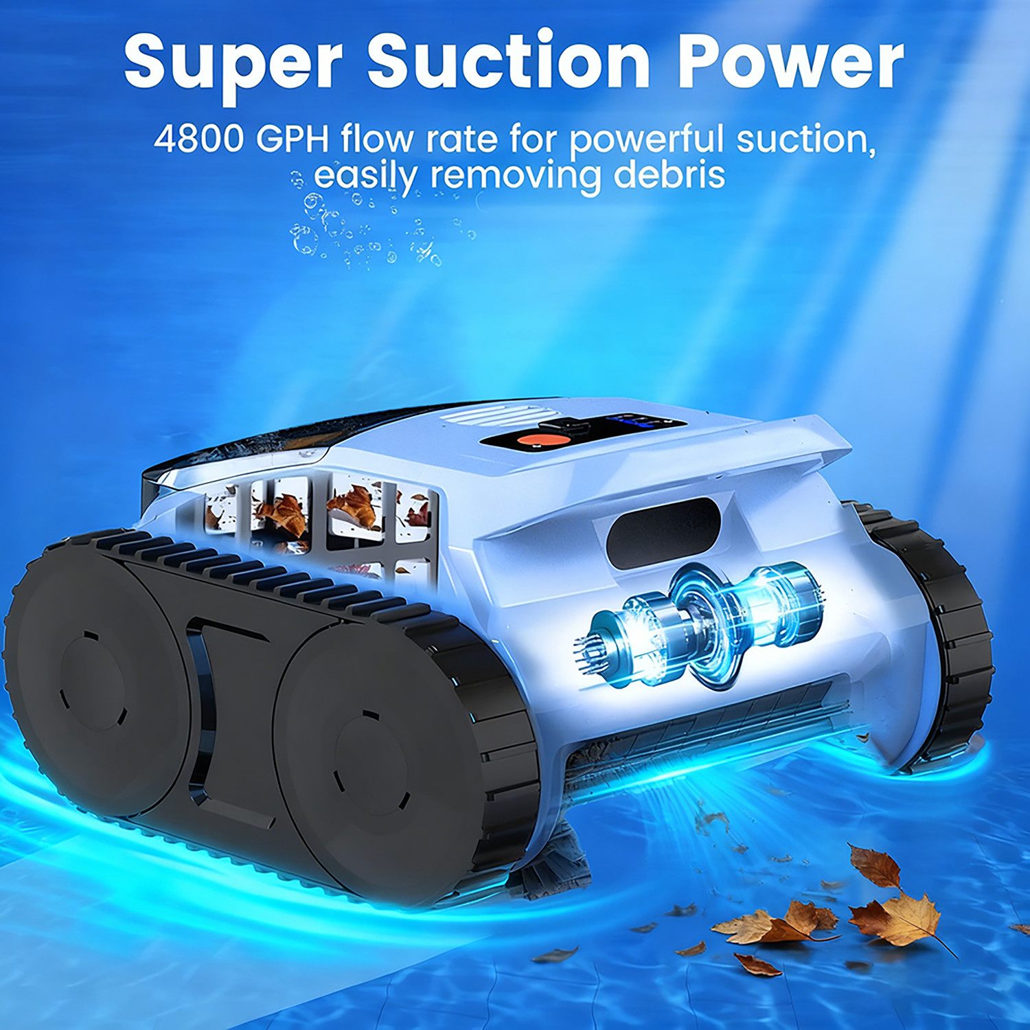Automatic Robotic Pool Vacuum Pool Cleaner Wall Climbing Scrubber Inground Pool