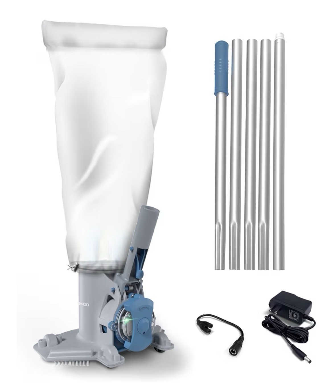 KOKIDO Rechargeable Medium Duty Pool Leaf Vacuum Cleaner, XV410 Medium duty