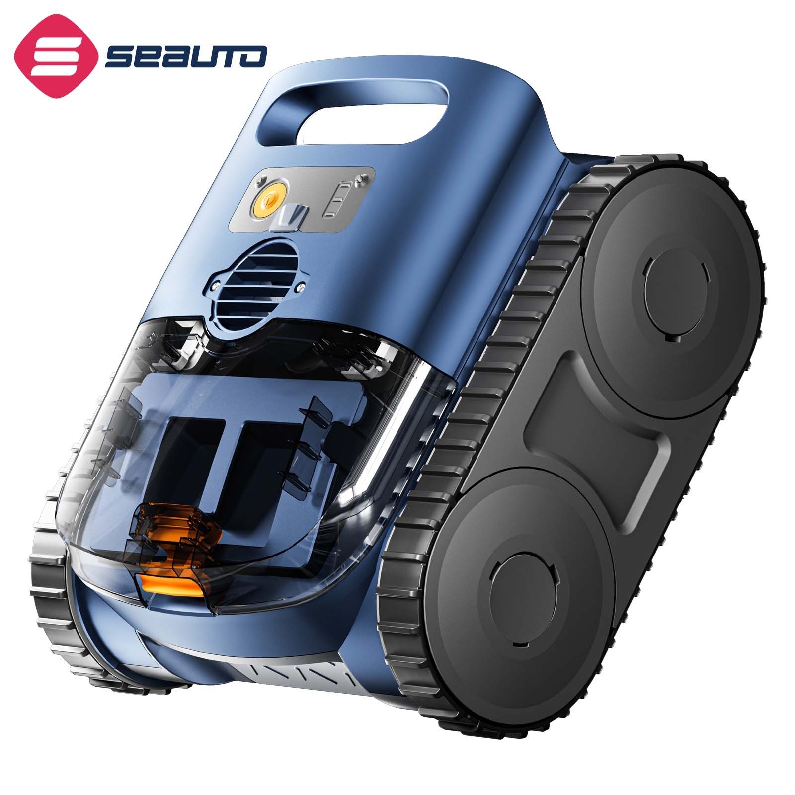 Seauto Cordless Robotic Pool Cleaner Dual 180W Brushless Motor Sonar Wall Climb