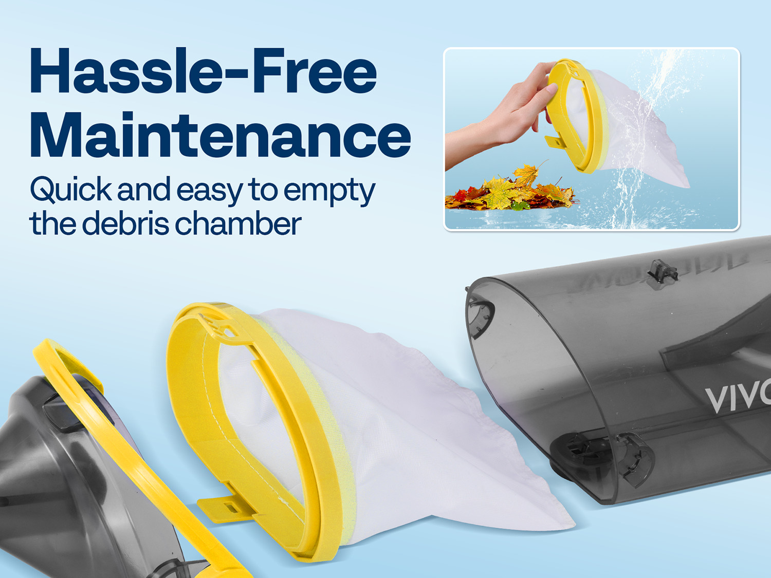 Cordless Rechargeable Pool Vacuum Handheld Cleaner w/ Telescopic Pole 60min IPX8