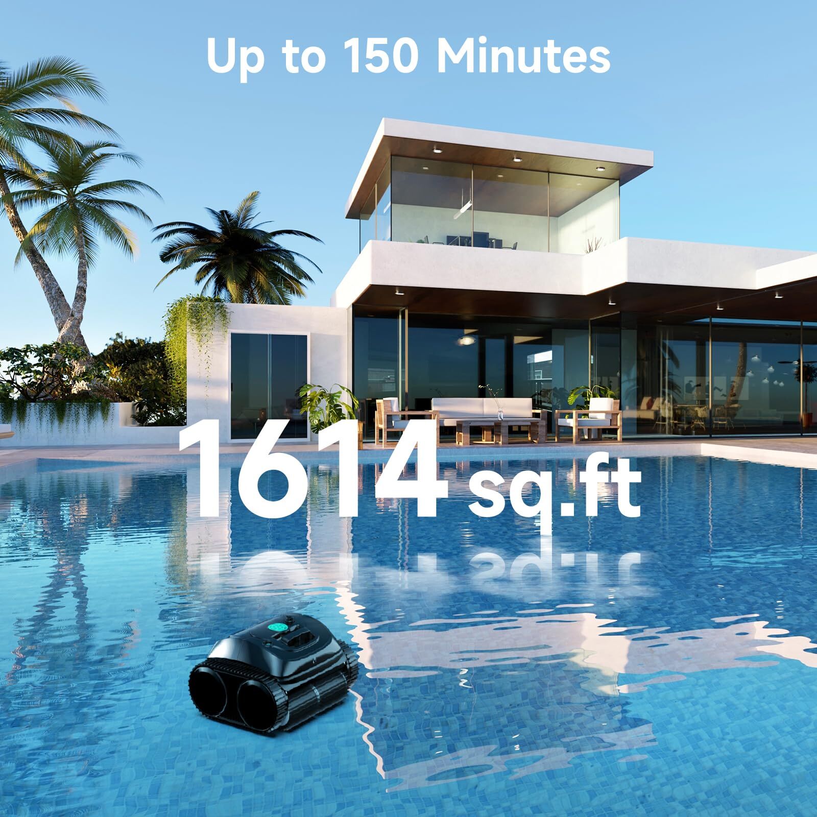 WYBOT C1 Wall Climbing Pool Robot Cordless Robotic Pool Cleaners 150mins Runtime