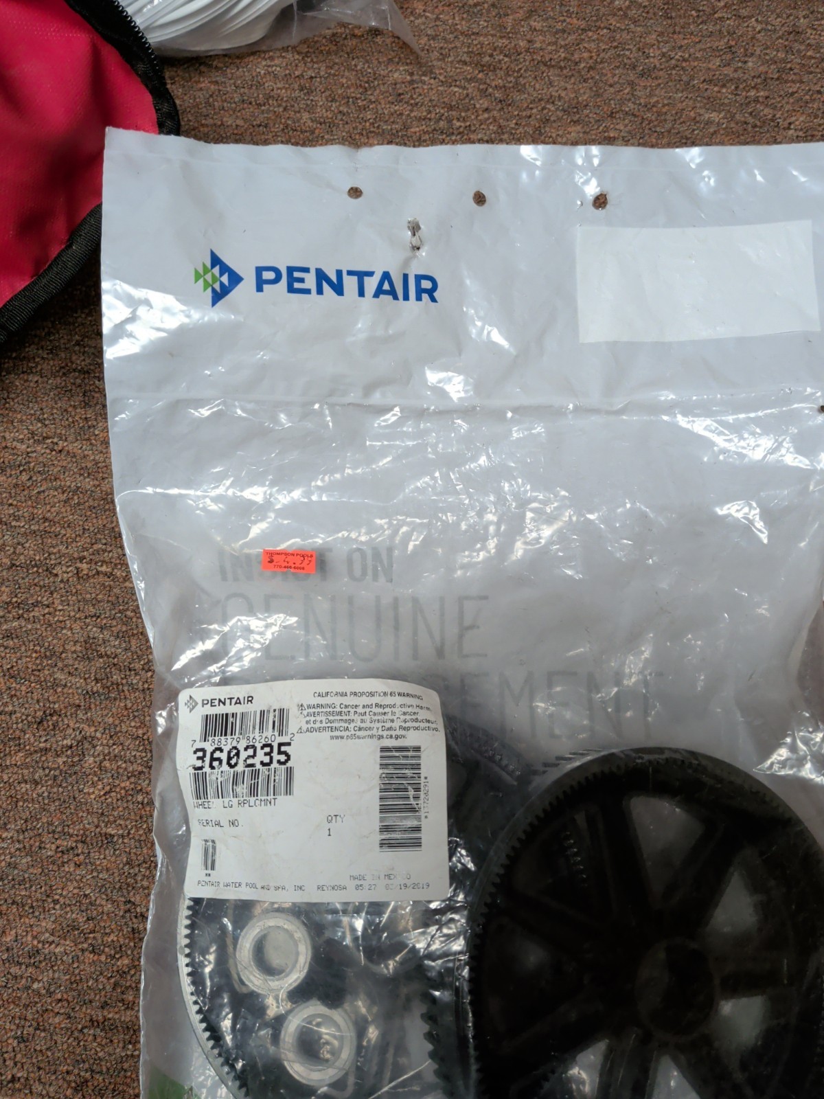 OEM Pentair Large Wheel Kit, Racer LS Pressure Side pool cleaner 360235