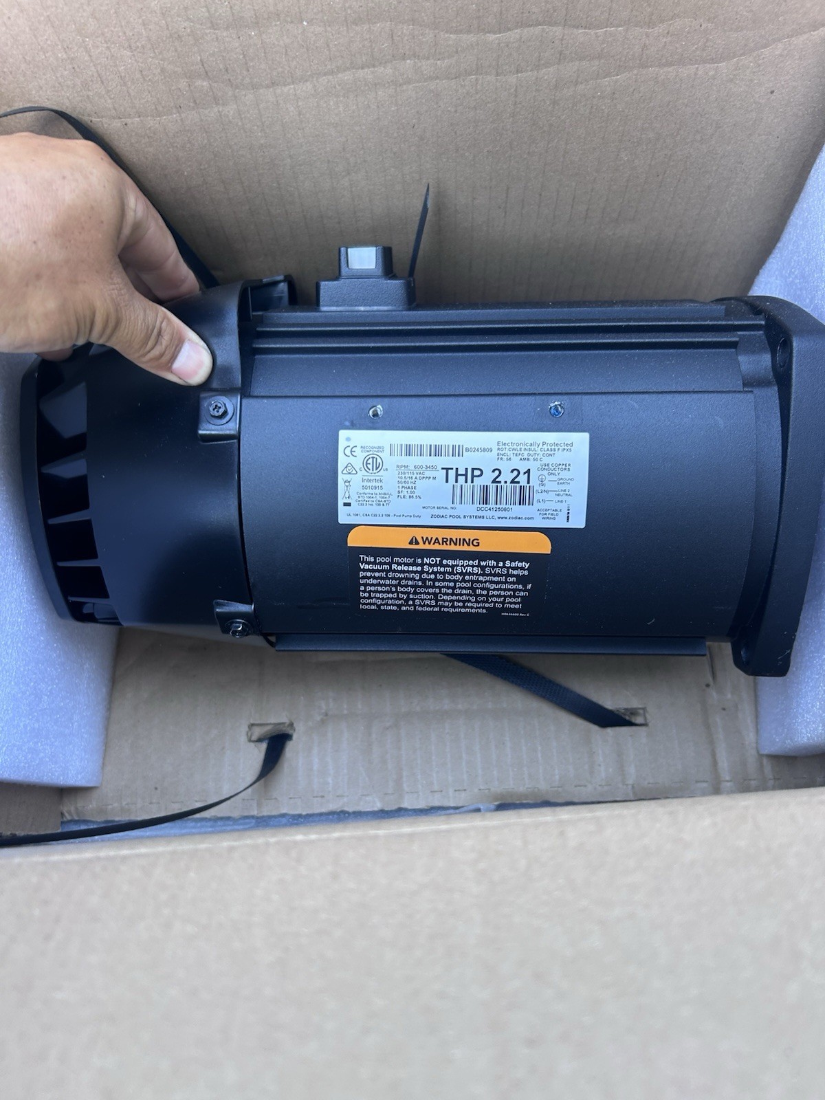 zodiac pool motor Only B0245806 Jandy 2.7
