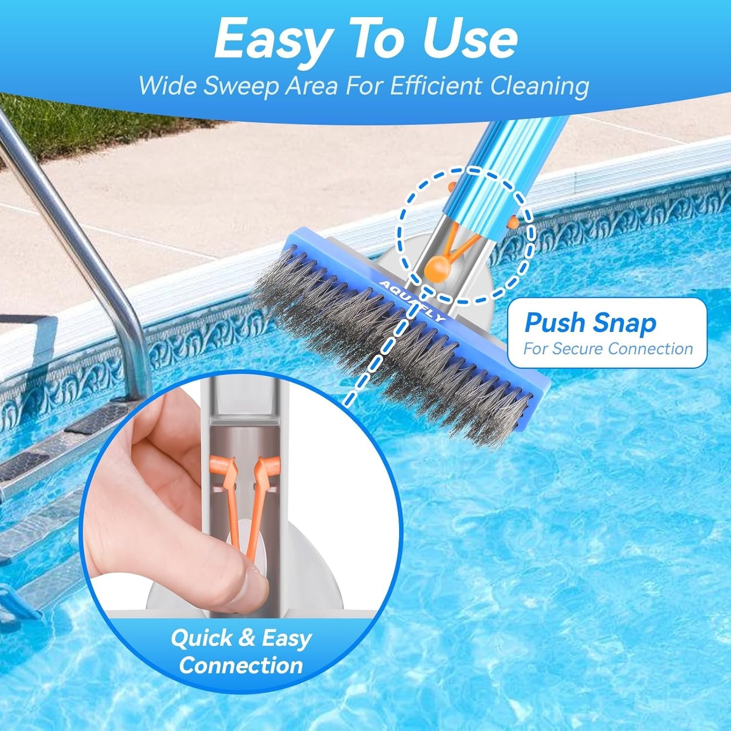 Heavy Duty 5-Inch Stainless Steel Pool Brush for Concrete & Gunite Pools – De…