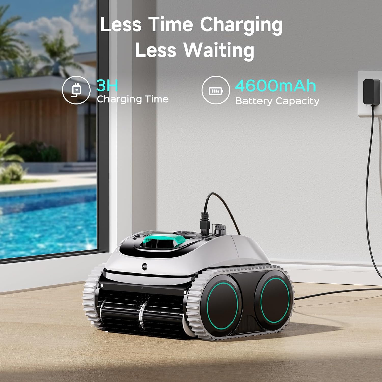 WYBOT C1 Robotic Pool Vacuum for Inground & Above Ground Pool, 4-in-1 Cordless R