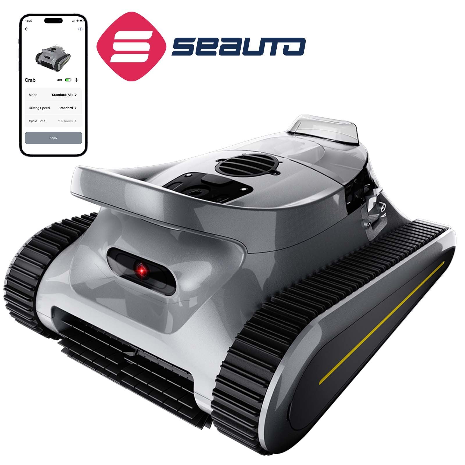 Seauto SAT30 Cordless Robotic Pool Vacuum Cleaner 180Min Runtime Wall-Climbing