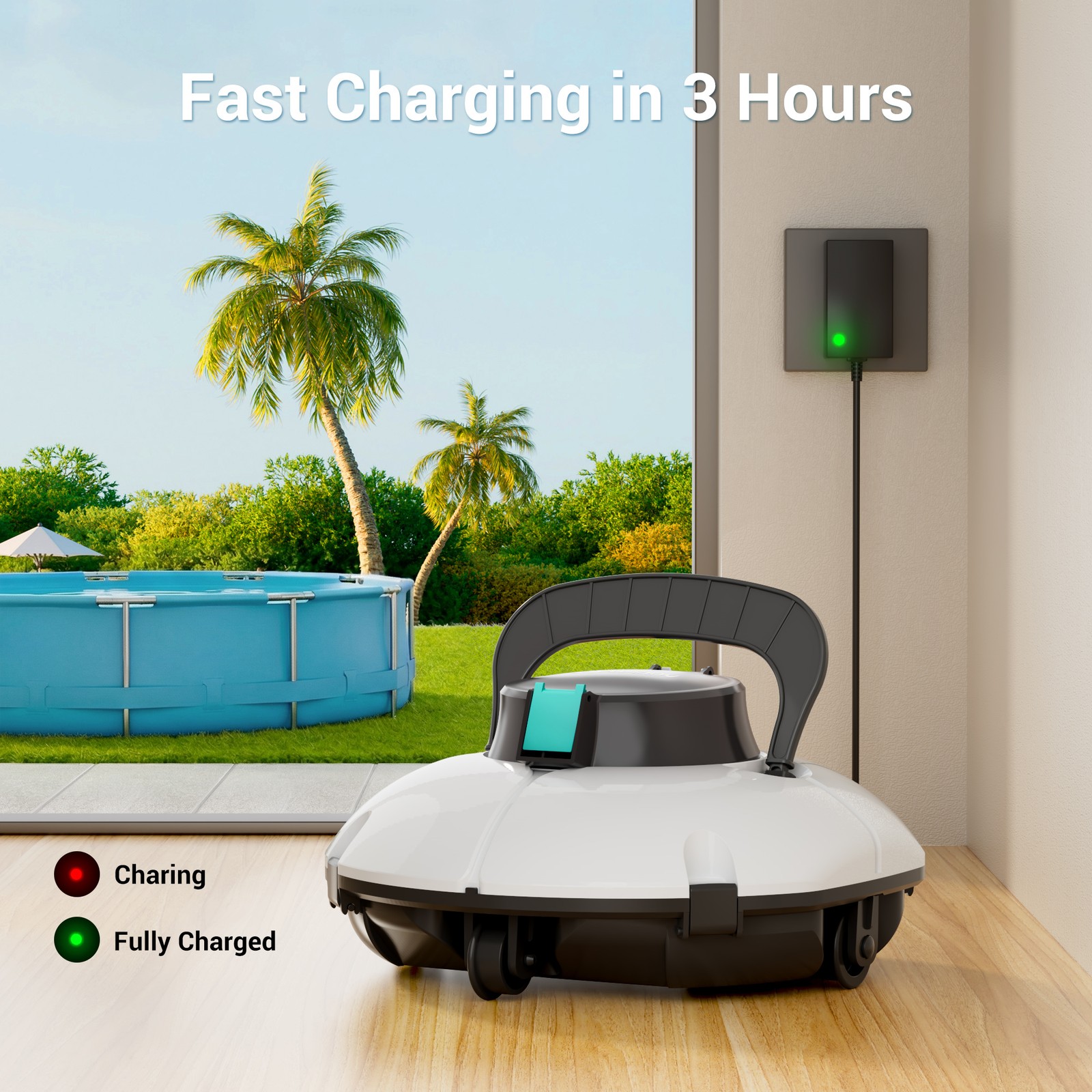 Winny Pool Cleaner Cordless above ground Swimming Automatic Pool Vacuum Cleaner