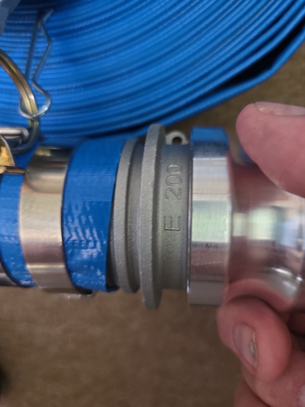 Backwash Hose PVC Discharge Hose 2 in x 100 ft with Camlock C & E Fittings