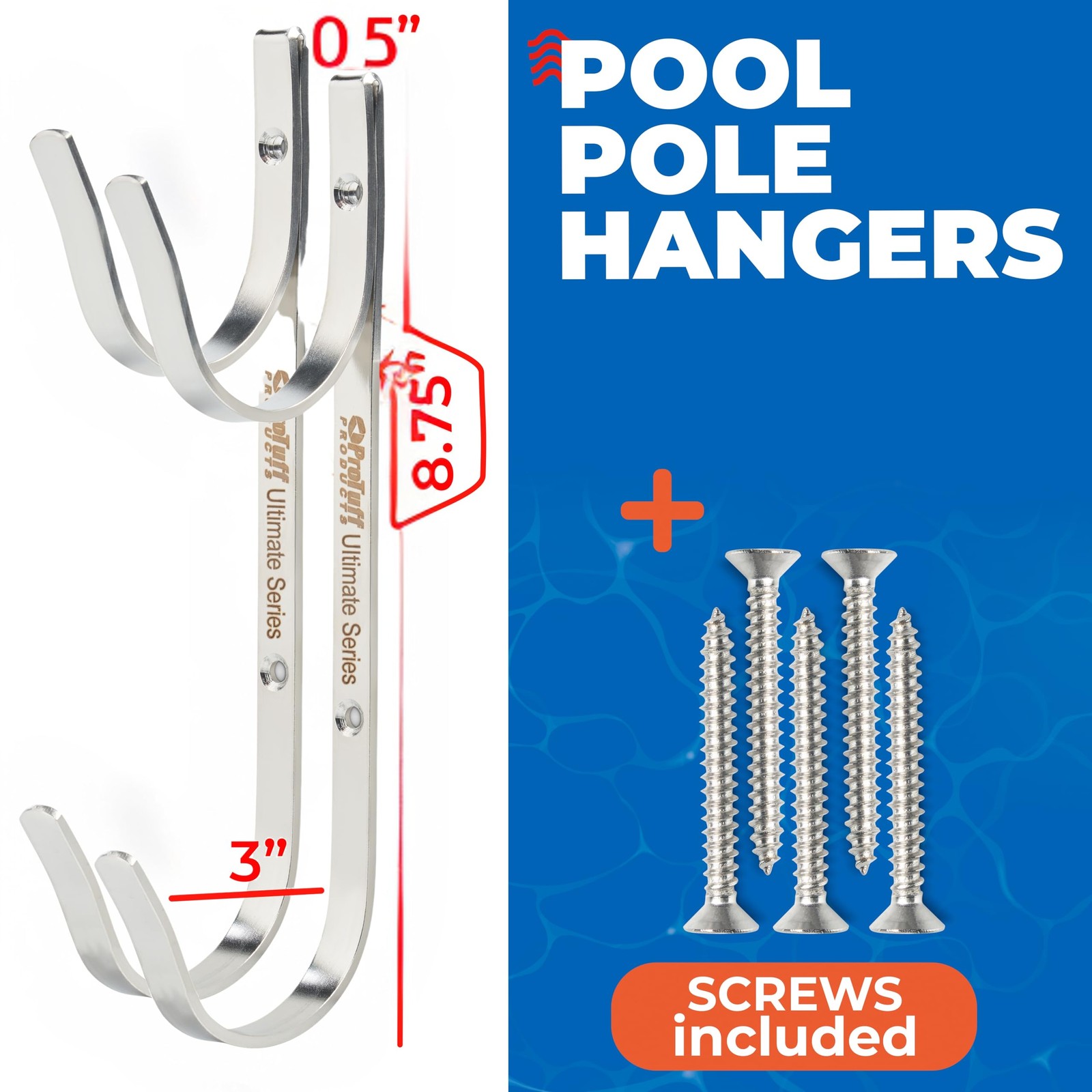ProTuff Pool Pole Hanger Set â€“ 2 Pack â€“ Unconditional 490 Promise &#