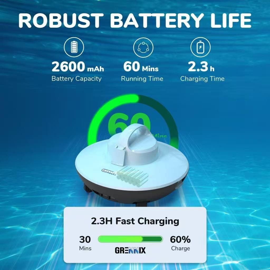 Seauto Cordless Pool Cleaner Robot For Above Ground & In-Ground Swimming Pools