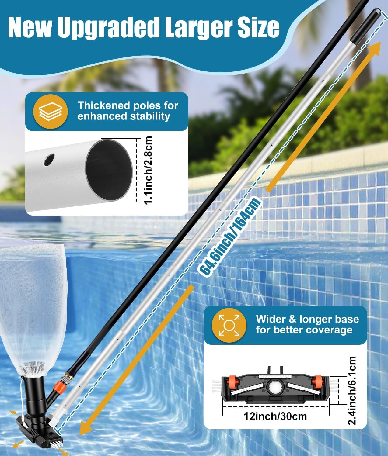 Portable Pool Vacuum Jet for Above Ground Pool, Spas, Ponds & Fountains |