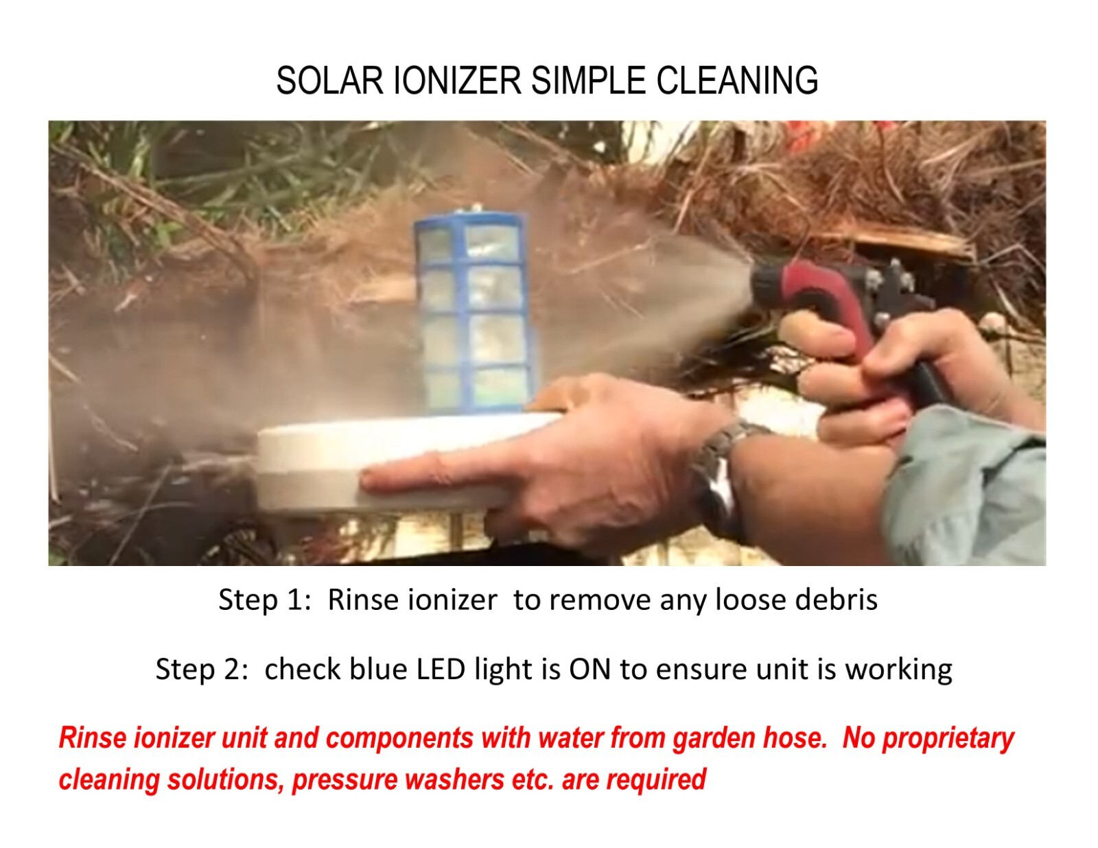 Solar Pool Ionizer | LED on/off- 2 units | 7 volts -1.75 watts |Self clean anode