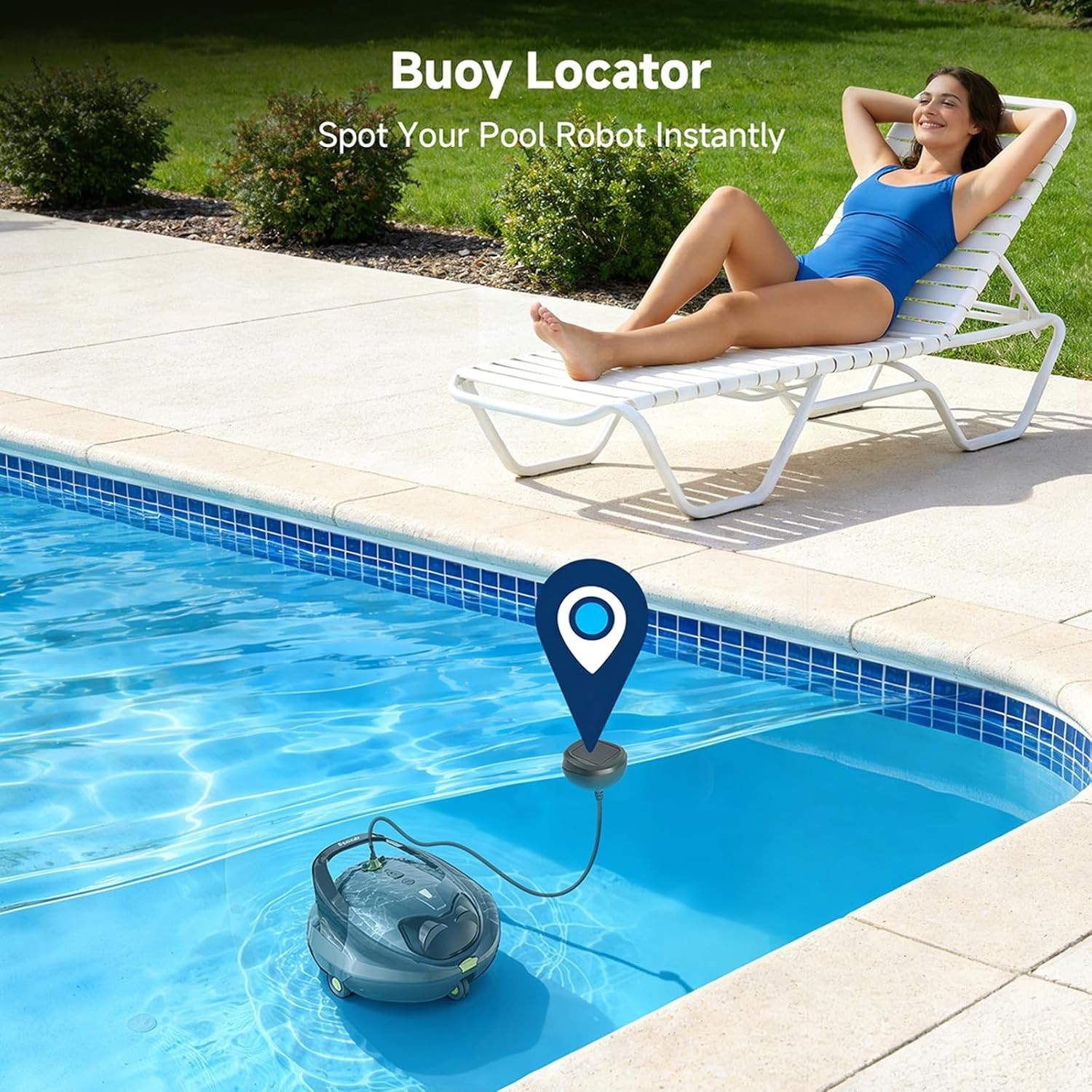 Robotic Pool Vacuum Cleaner with Triple Filtration Battery Powered Compact