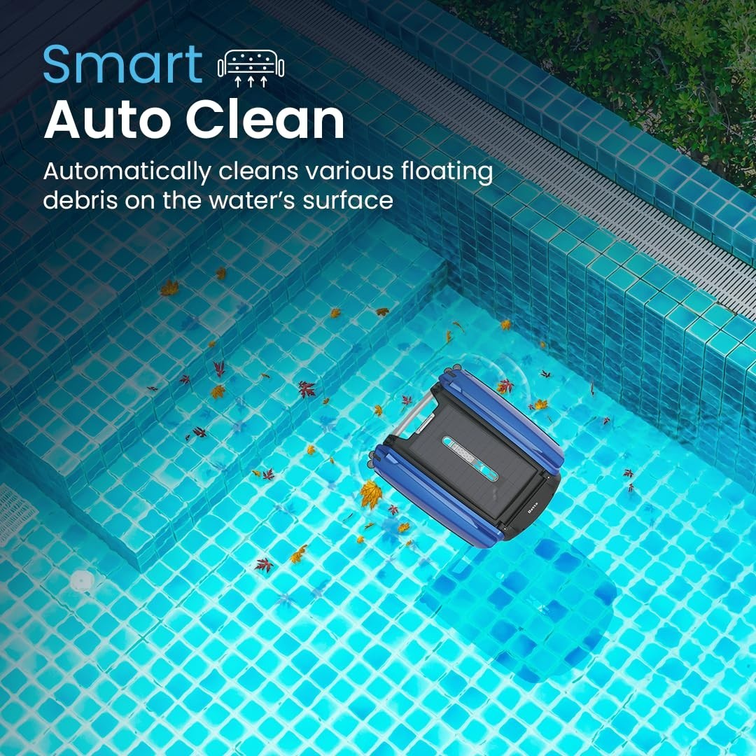 Solar Powered Automatic Robotic Pool Skimmer Cleaner – 24/7 Battery Operated, Tw