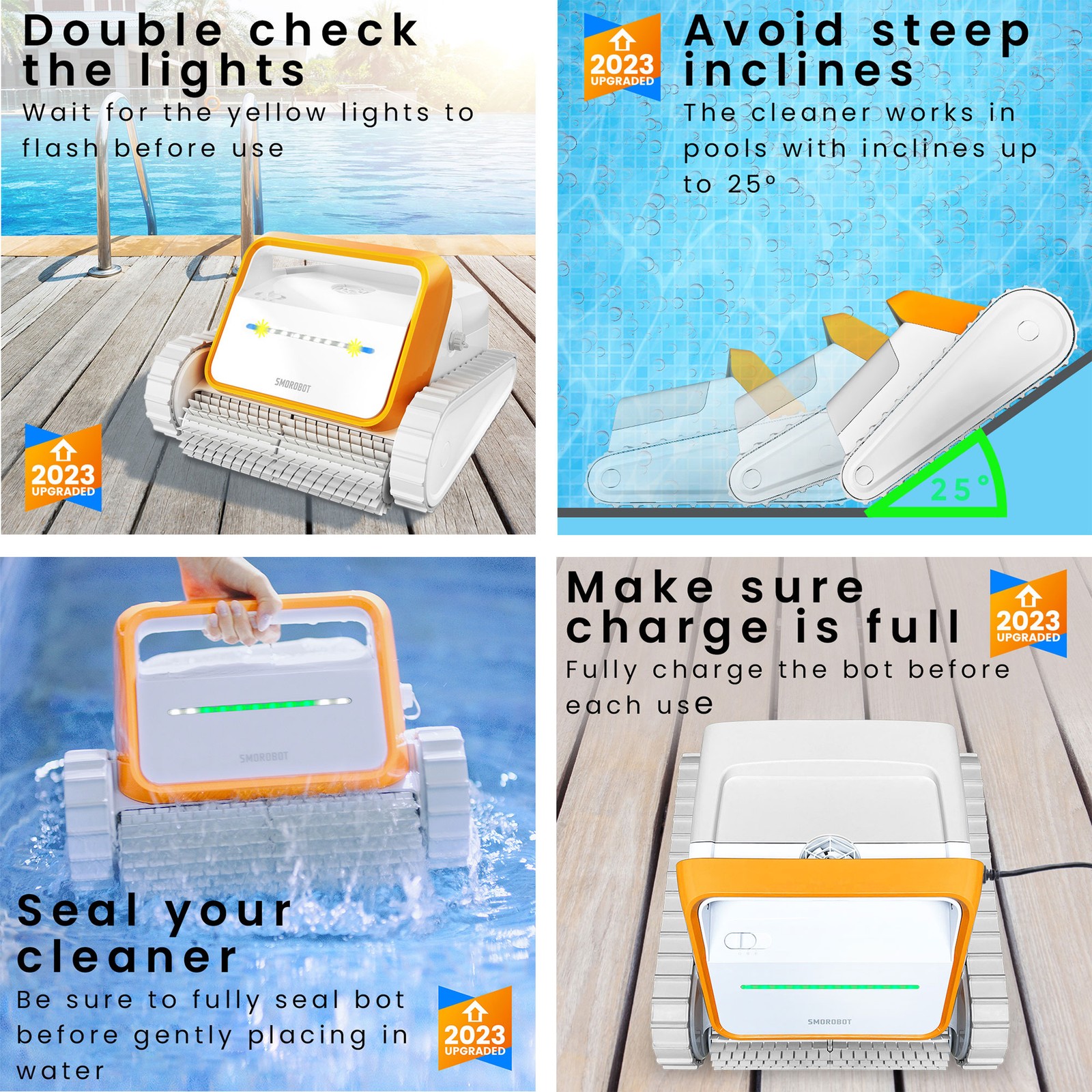 SMOROBOT (2023) Tank X11 Cordless Rechargeable Robotic Swimming Pool Cleaner