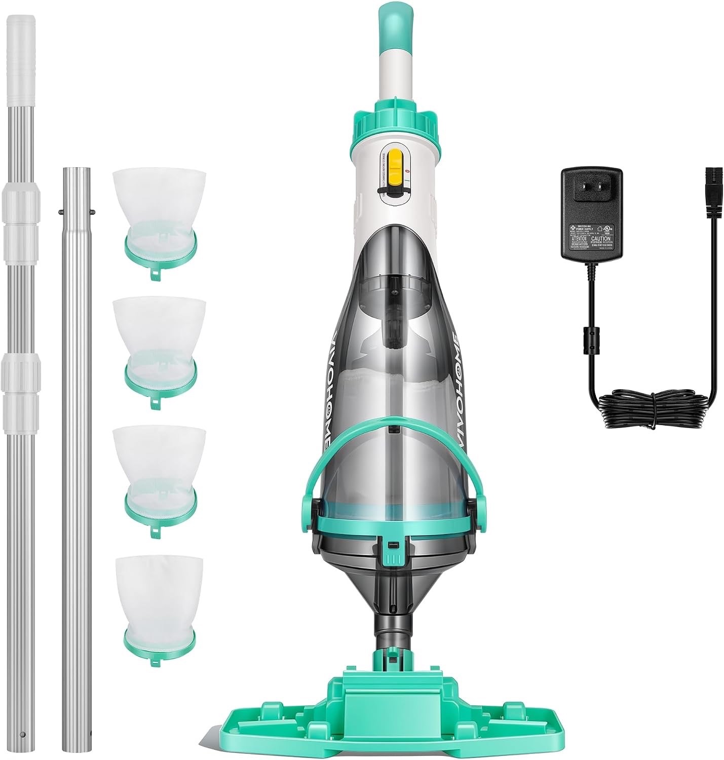 40W Handheld Cordless Pool Vacuum, 18.5 GPM Suction, 60 Min Battery
