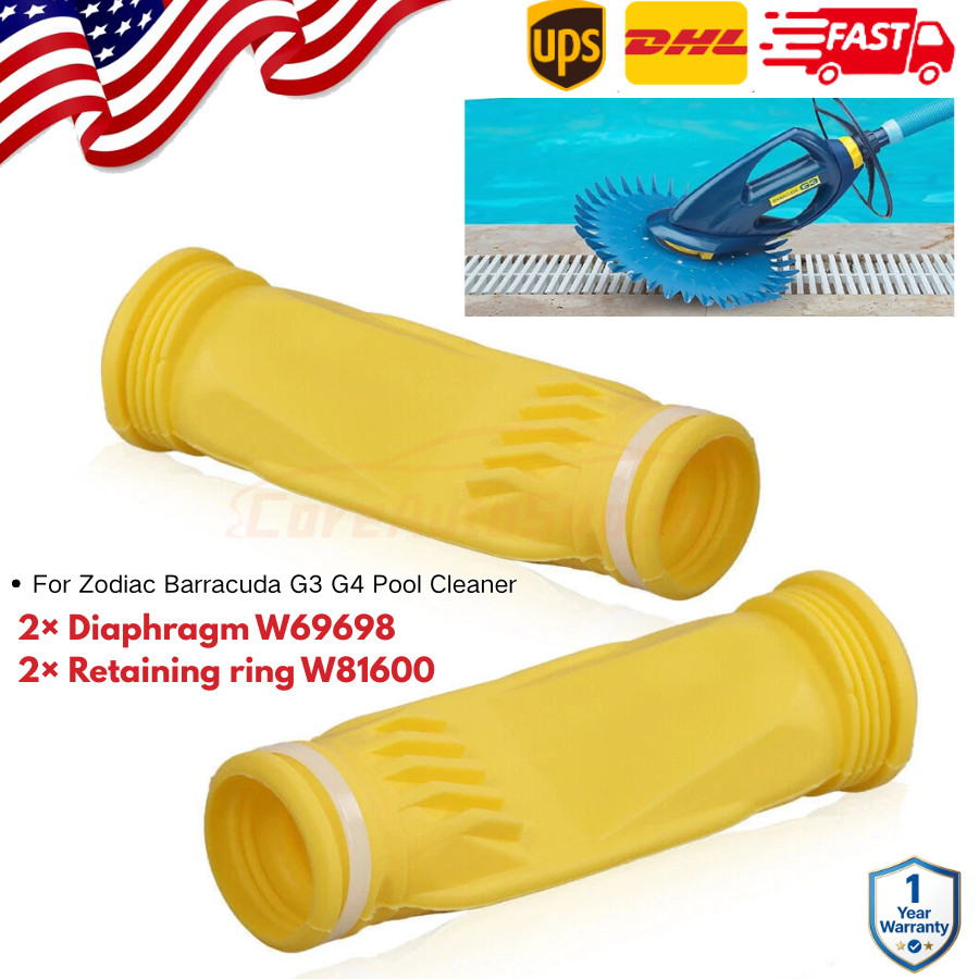 2 Pack Baracuda Pool Cleaner G3 G4 Long Life Diaphragm W69698 w/ Ring W81600 US