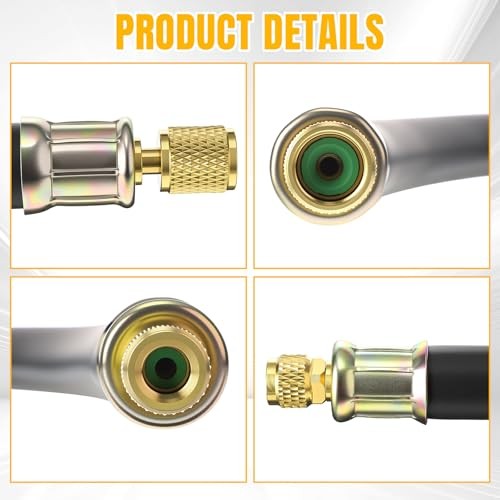 HVAC Refrigerant Charging Vacuum Hose, 6 ft, 800 Psi 3/8″ to 1/4″ Fittings