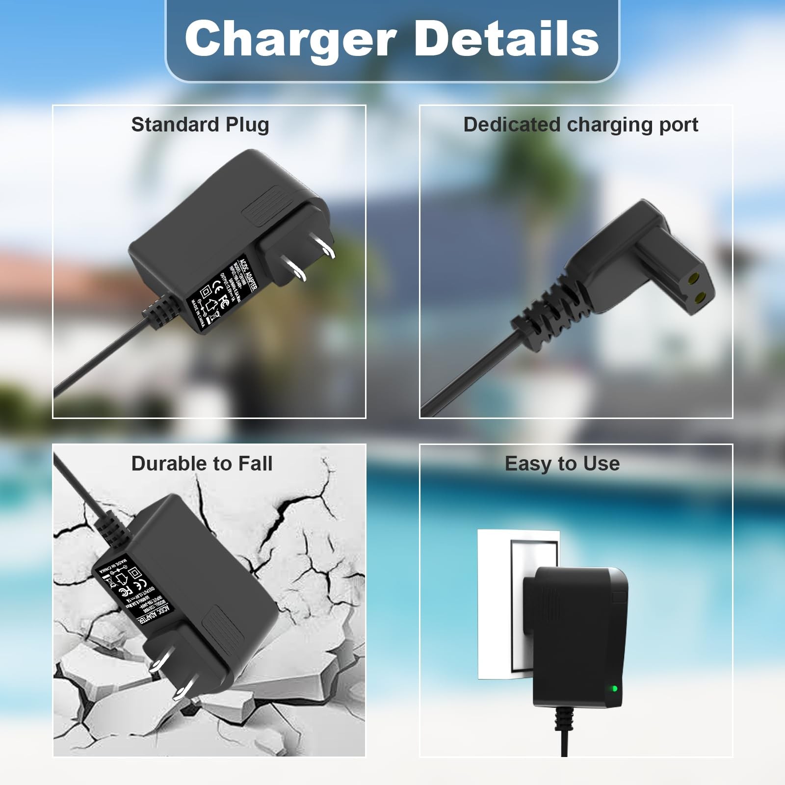 12.6V Charger for Aiper Seagull Pool Vacuum with aiper Pool Cleaner 600 800 8…