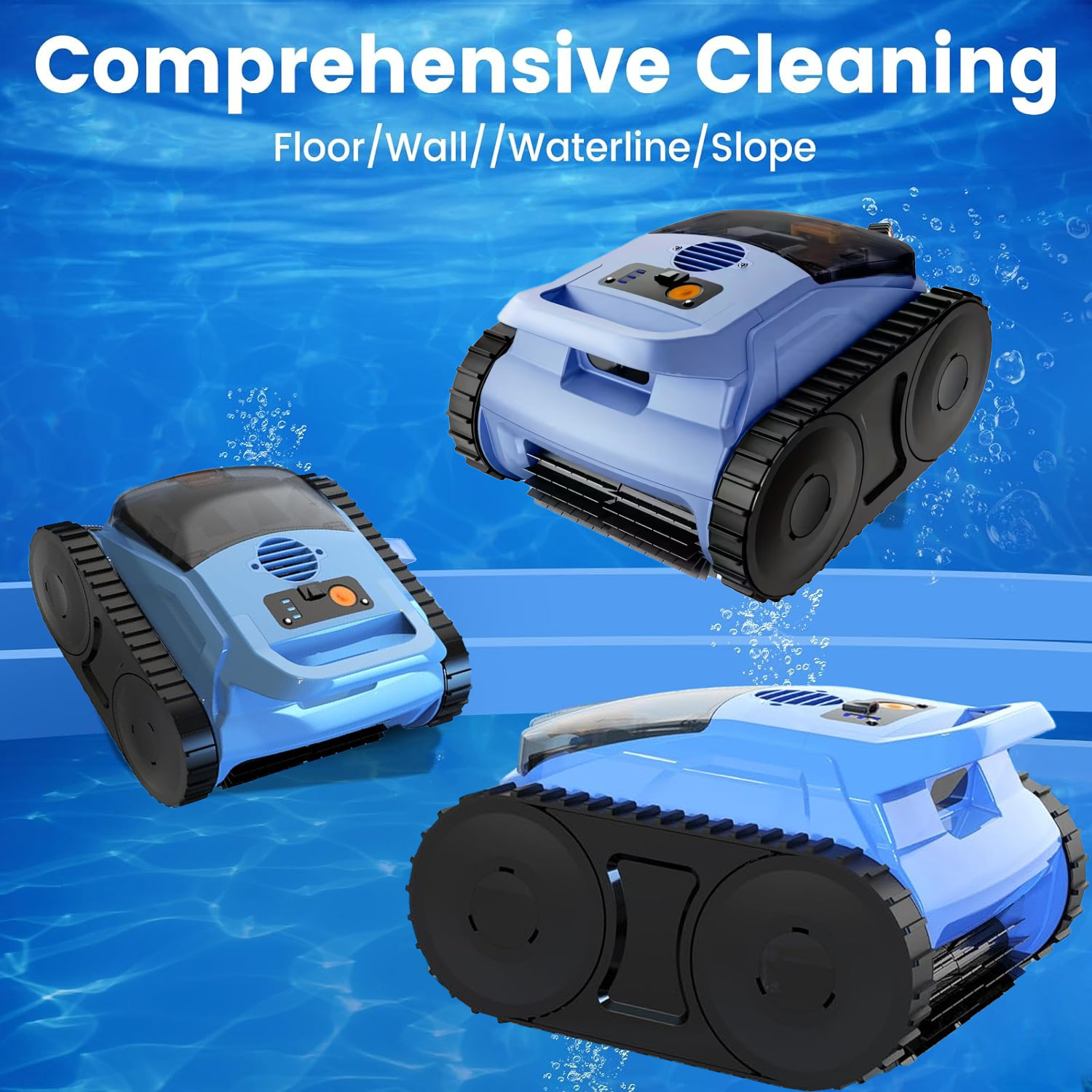Automatic Robotic Pool Vacuum Pool Cleaner Wall Climbing Scrubber Inground Pool