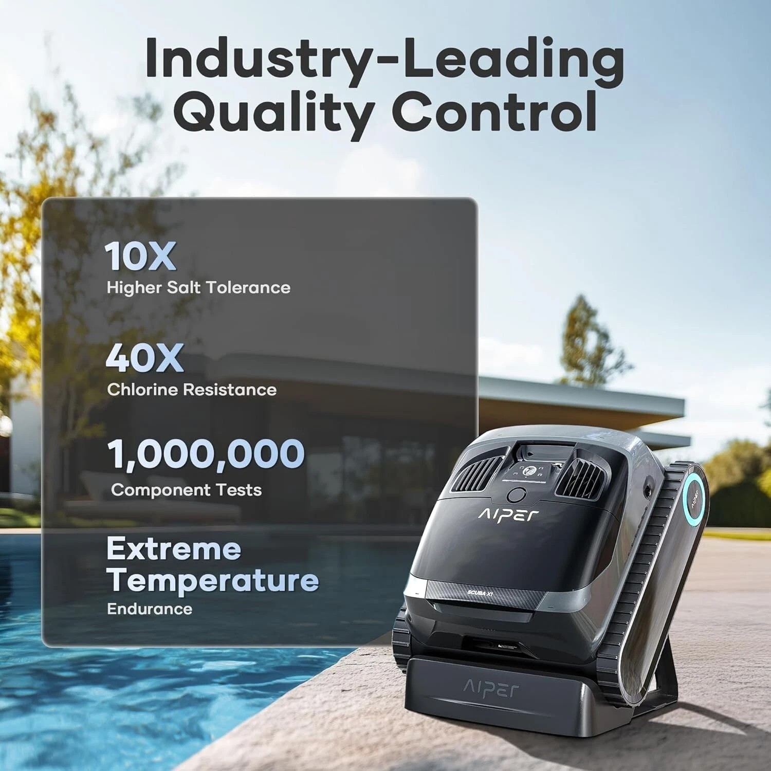AIPER Scuba X1 Cordless Robotic Pool Cleaner 6600 GPH High-Power Suction NEW