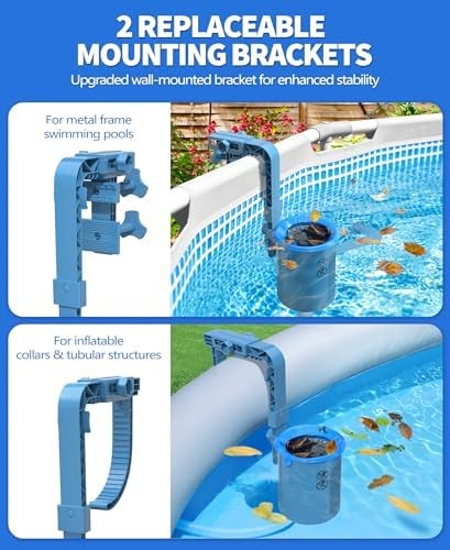 Upgrade Above Ground Pool Skimmer Comes with 3 Socks, Anti-tilt Wall Mount Surfa