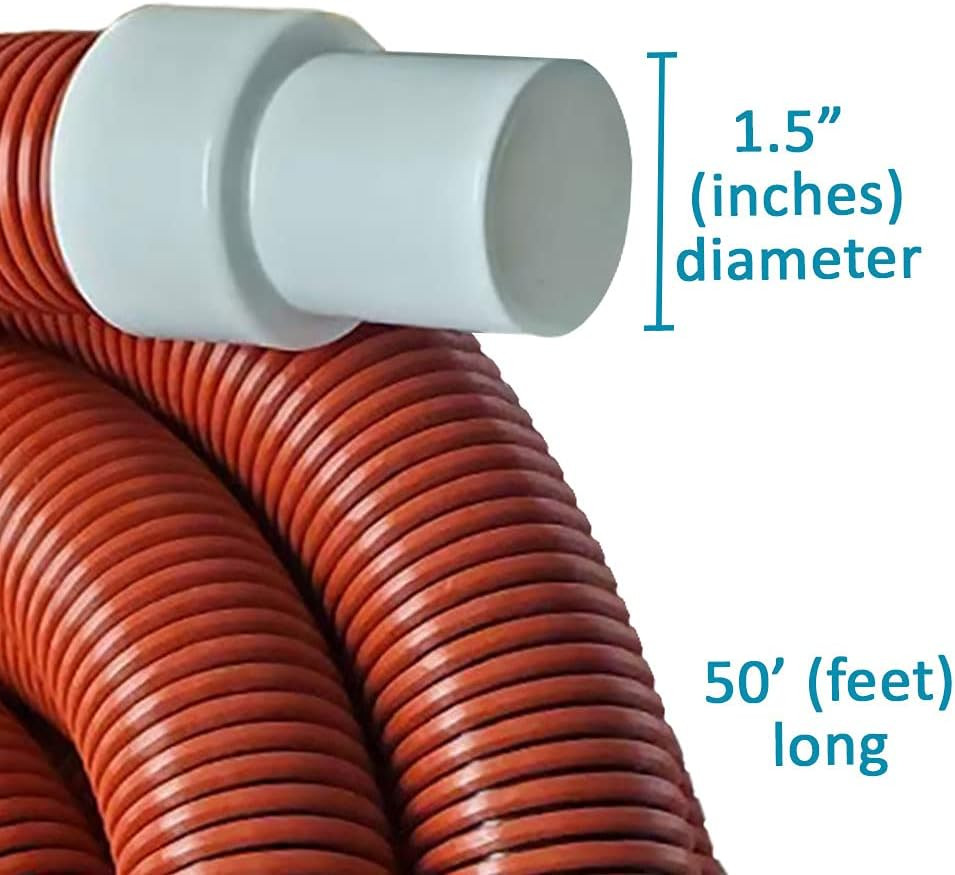 Puri Tech 1.5 Inch Diameter X 50 Feet Long Heavy Duty Commercial Grade Vacuum Ho