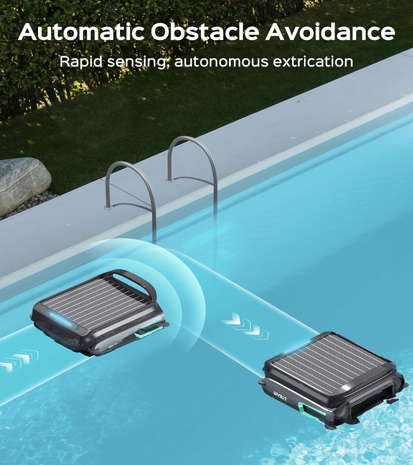 WYBOT F1 Solar Powered Robotic Pool Cleaner Pool Surface Skimmer Robot App A
