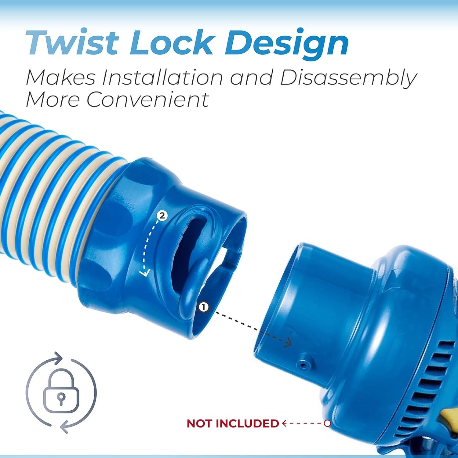 Durable Twist Lock Pool Vacuum Adapter for Baracuda and Zodiac