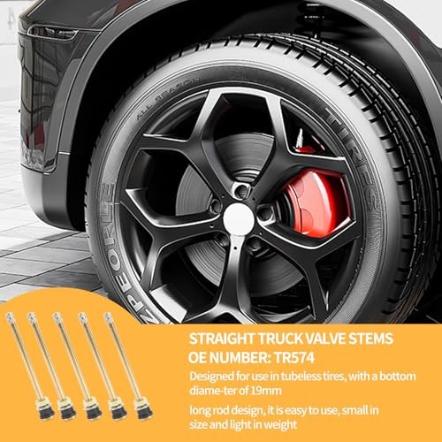 20 Pcs 5in Clamp in Truck Valve Stems, Truck Tire Valve Stems Straight Truck