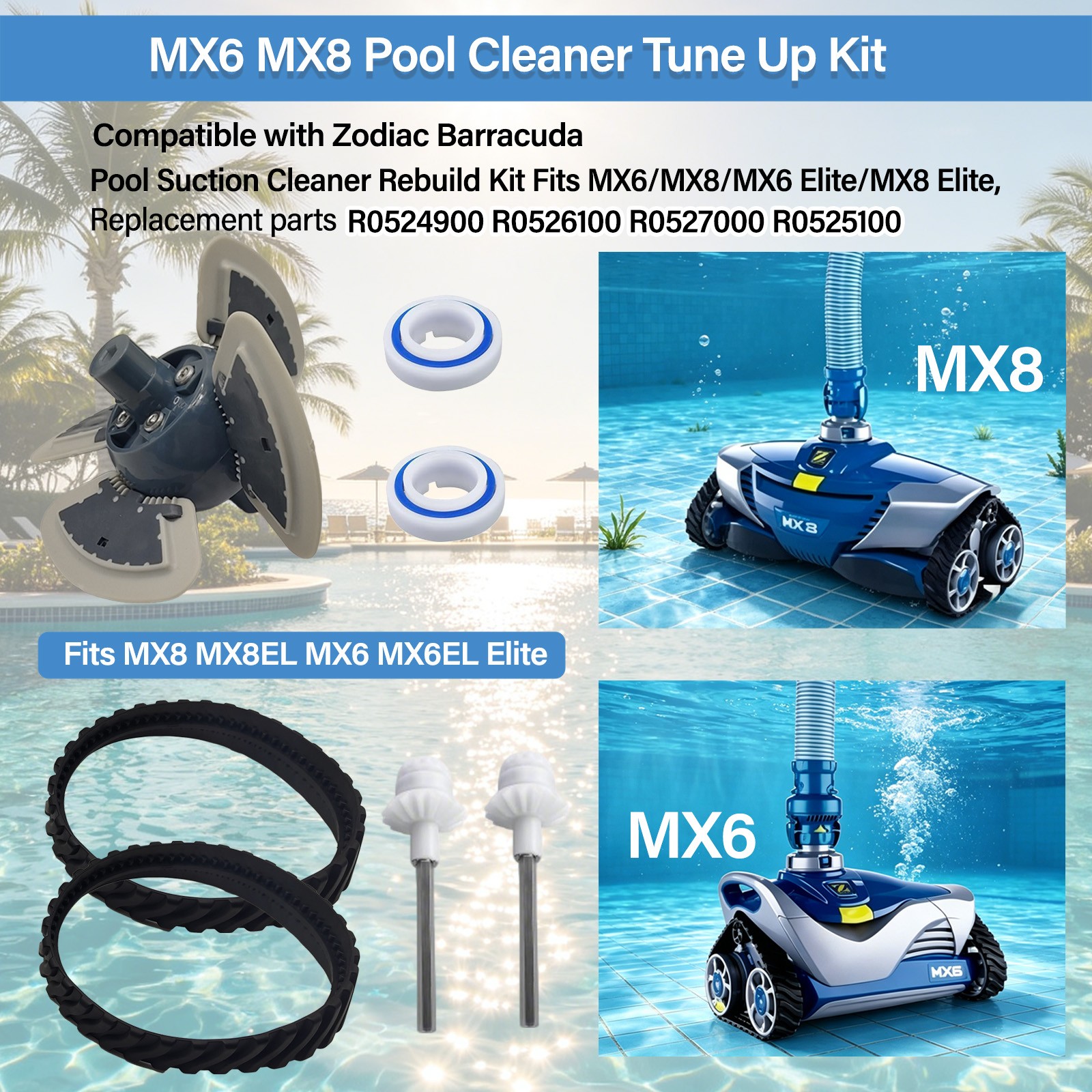Pool Cleaner Tune Up Kit for Zodiac Barracuda MX6 MX8 MX6 Elite MX8 Elite