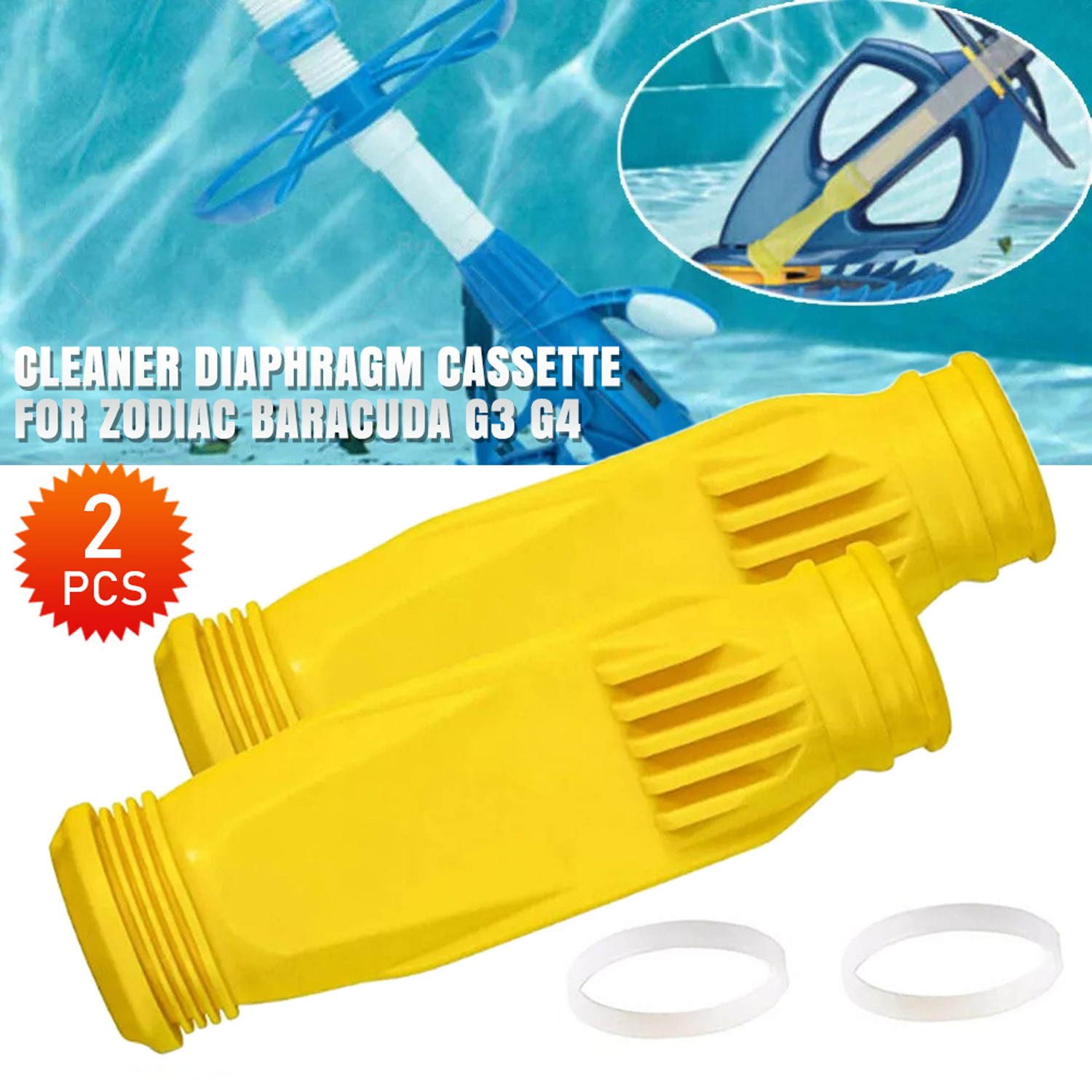 2PCS For Zodiac Barracuda G3 G4 Pool Cleaner Diaphragm W69698 W/ Ring W81600