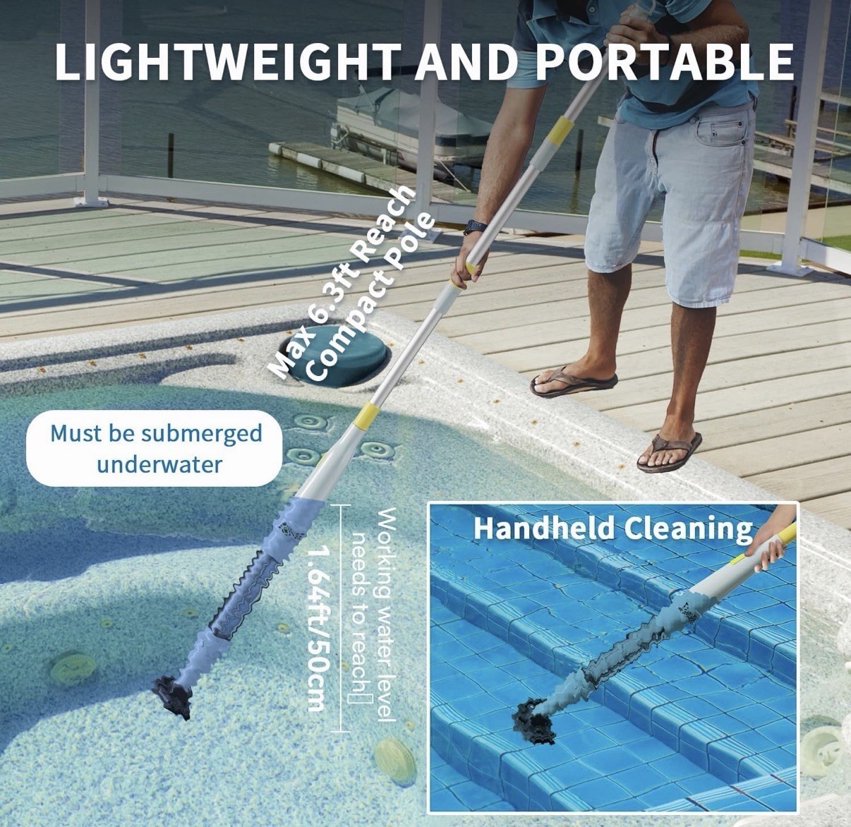 Lydsto S1 Lite Cordless Spa Hot Tub Vacuum Cleaner 90Min Runtime