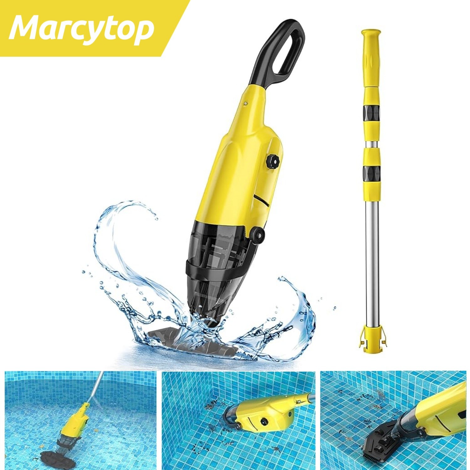 EFURDEN Pool Vacuum for Above Ground Pool, Cordless Handheld Rechargeable Pool