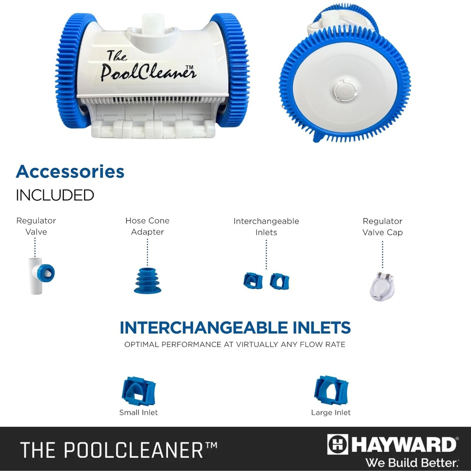 Hayward The Pool Cleaner 2 Wheel Head with Hose Assembly PBS20JSTHBX PVCHK1900WH