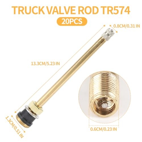 20 Pcs 5in Clamp in Truck Valve Stems, Truck Tire Valve Stems Straight Truck