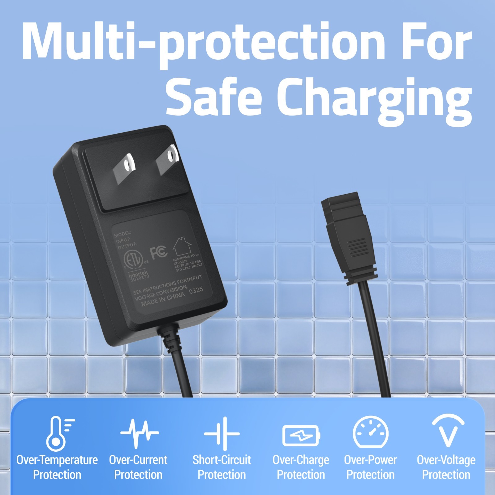 2-Prong 12.6V AC/DC Adapter For Bublue Bubot 300P A10P 300-1 Pool Vacuum Cleaner