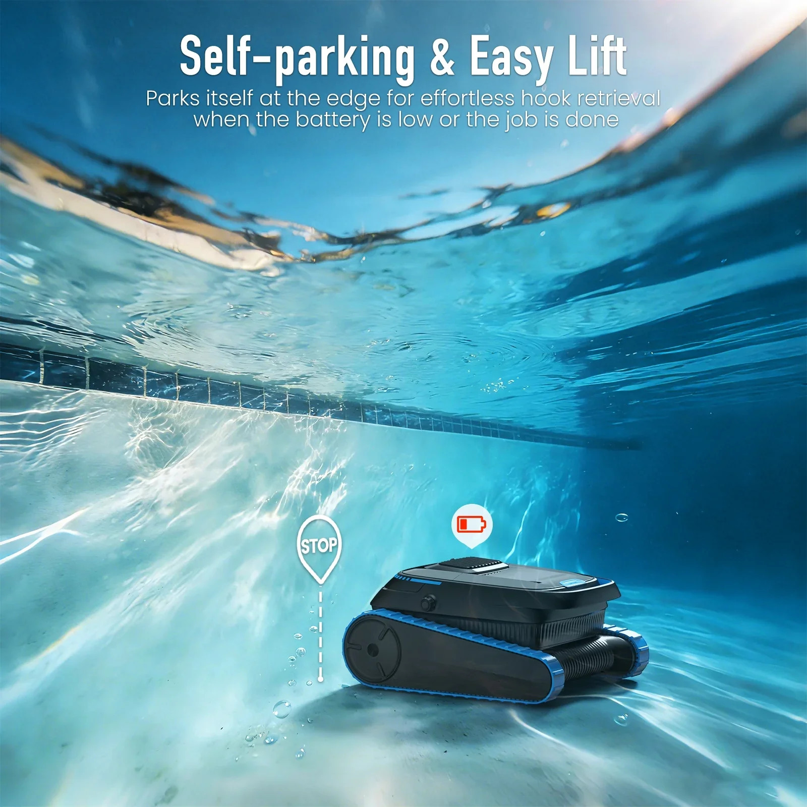 CP40 Cordless Robotic Pool Cleaner with Wall Climbing, 120-Min Runtime