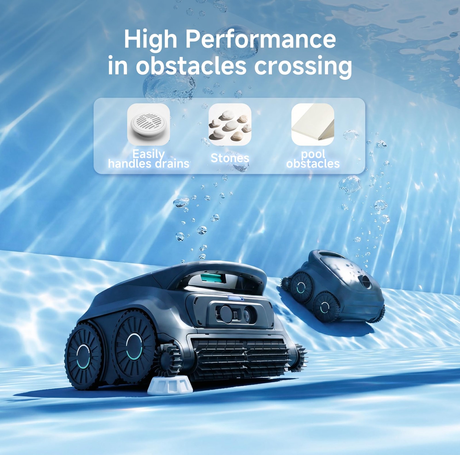 WYBOT B1 Robotic Pool Cleaner Cordless Wall Waterline Cleaning 2 Hour Runtime