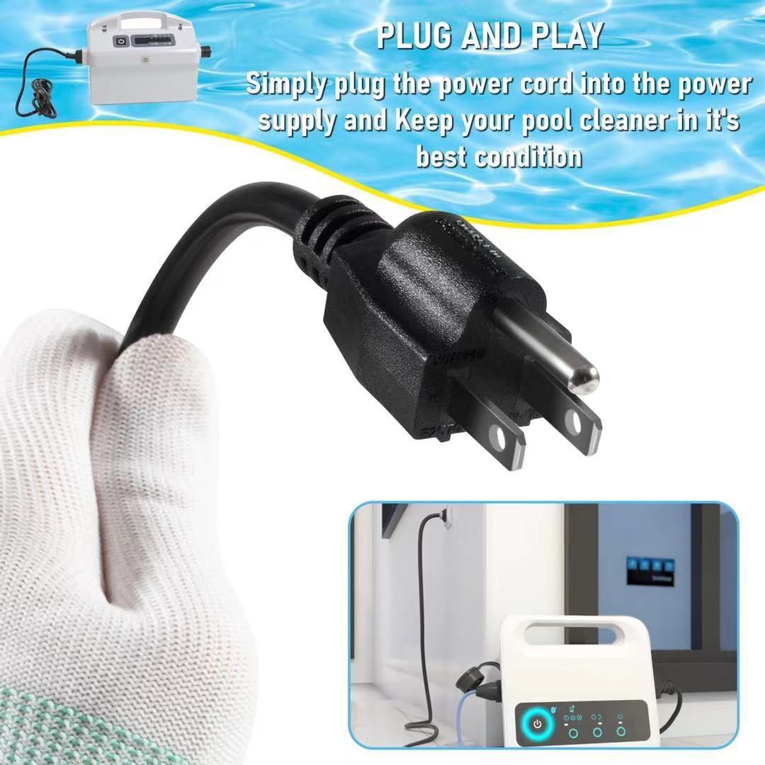 58984402LF Black Power Cord for Dolphin Nautilus Plus Triton Plus 3-Prong