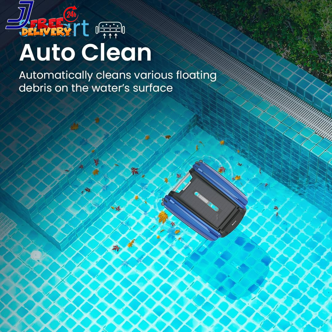 Solar Powered Automatic Robotic Pool Surface Skimmer Cleaner with 24/7 Continuou