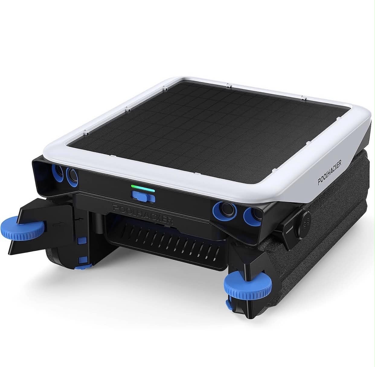POOLHACKER Solar Elite Robotic Pool Cleaner, Solar Powered, 5.9L, 72H, Waterline